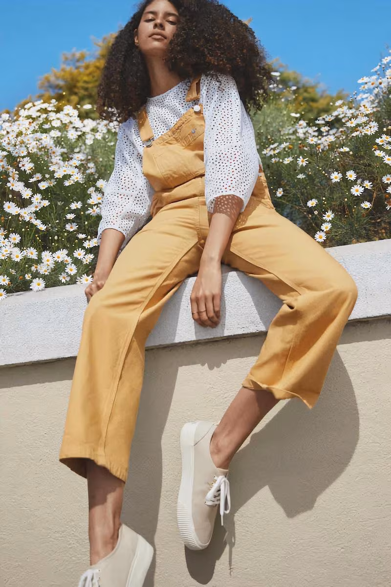 Everlane Canvas Overalls in Mustard