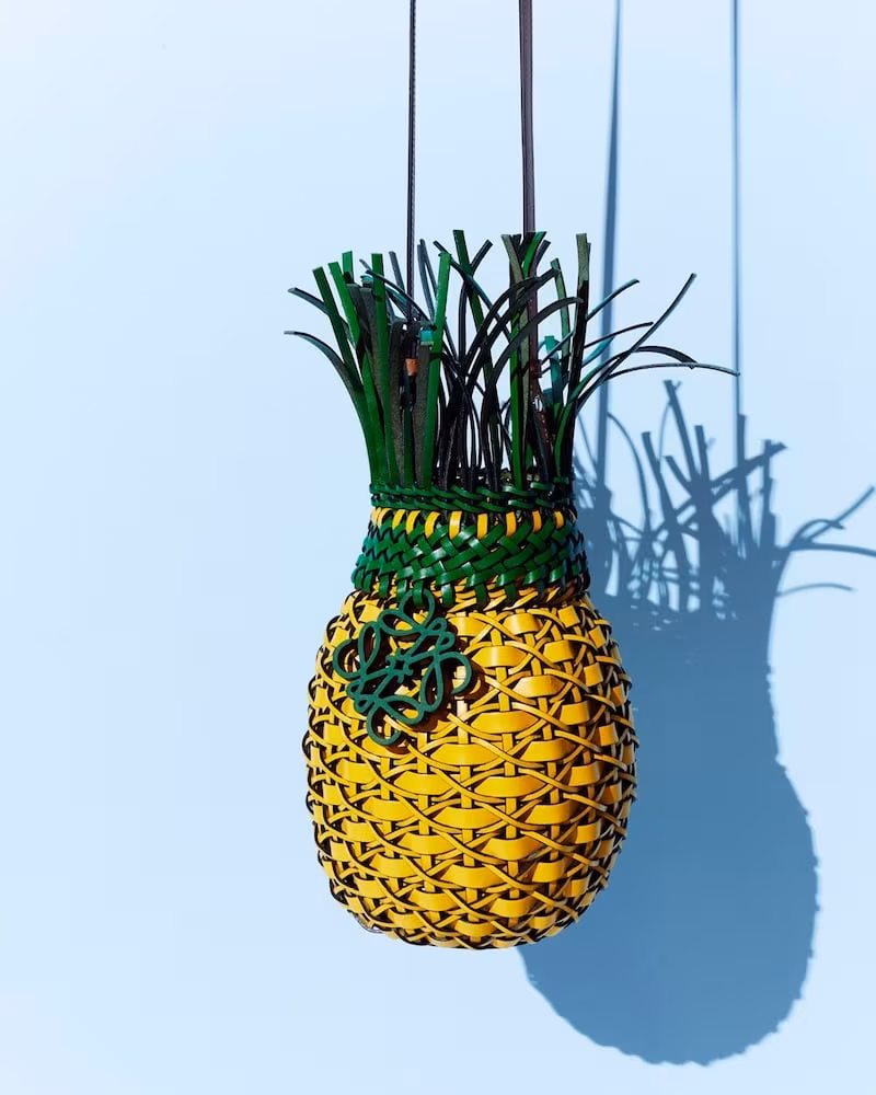 LOEWE Paula's Ibiza Pineapple Leather Bucket Bag