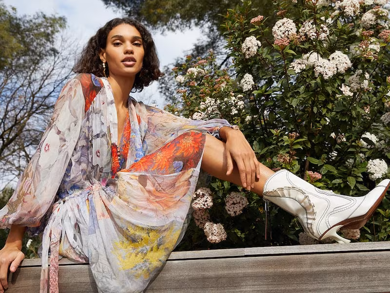 Zimmermann Liquid Patchwork Booties