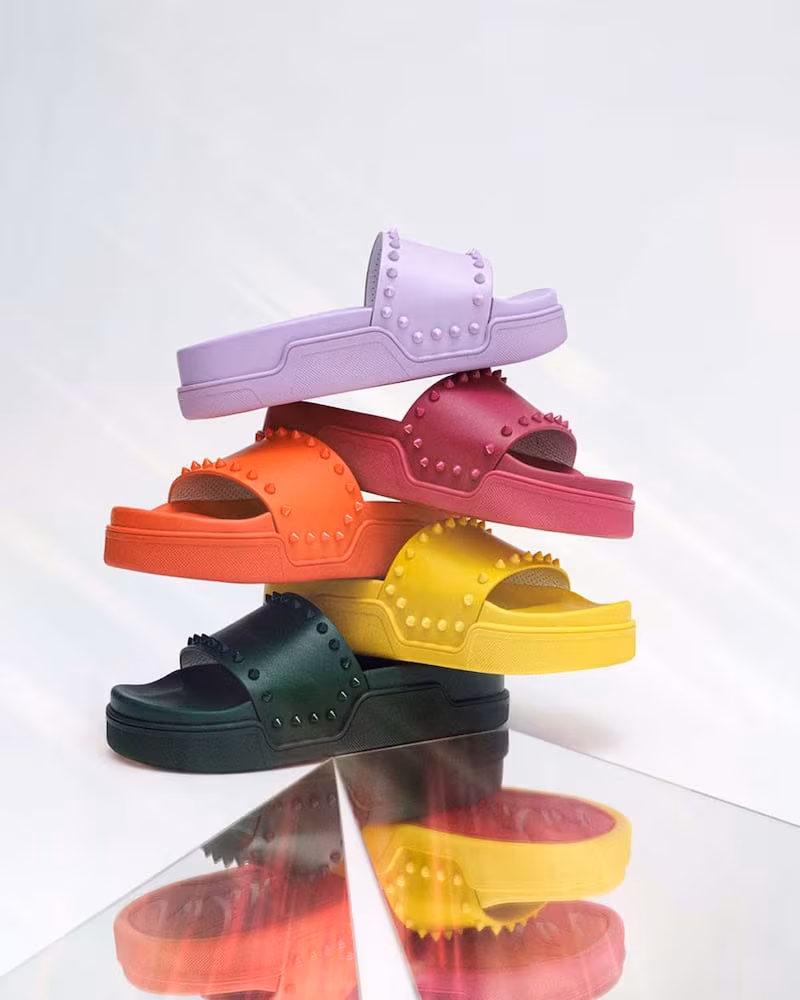 Mytheresa x Christian Louboutin Pool Stud Embellished Slides