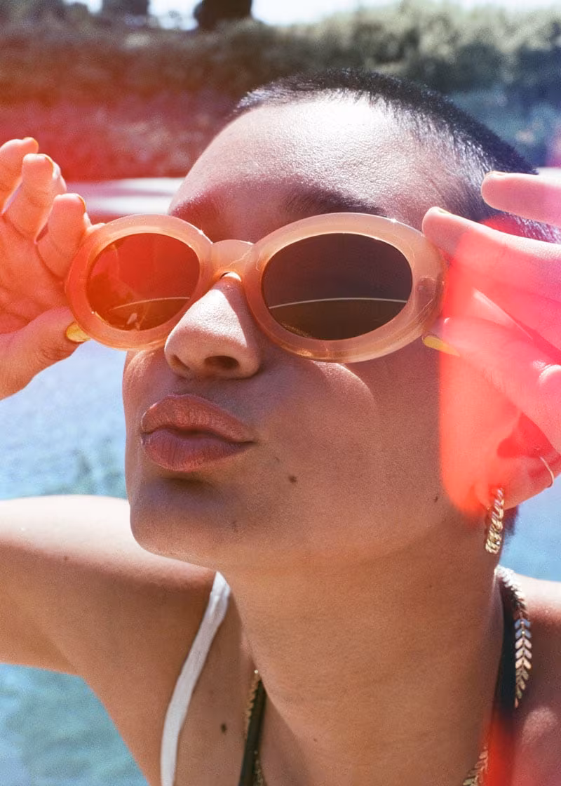& Other Stories Almond Rounded Frame Sunglasses