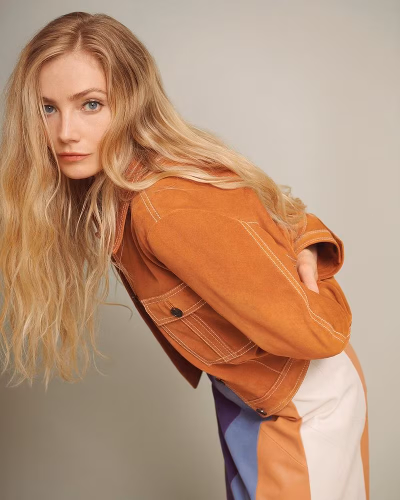 Salvatore Ferragamo Cropped Topstitched Suede Jacket