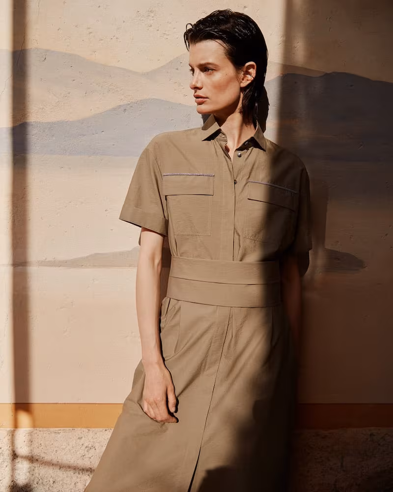 Mytheresa Exclusive Brunello Cucinelli Embellished Cotton Shirt Dress