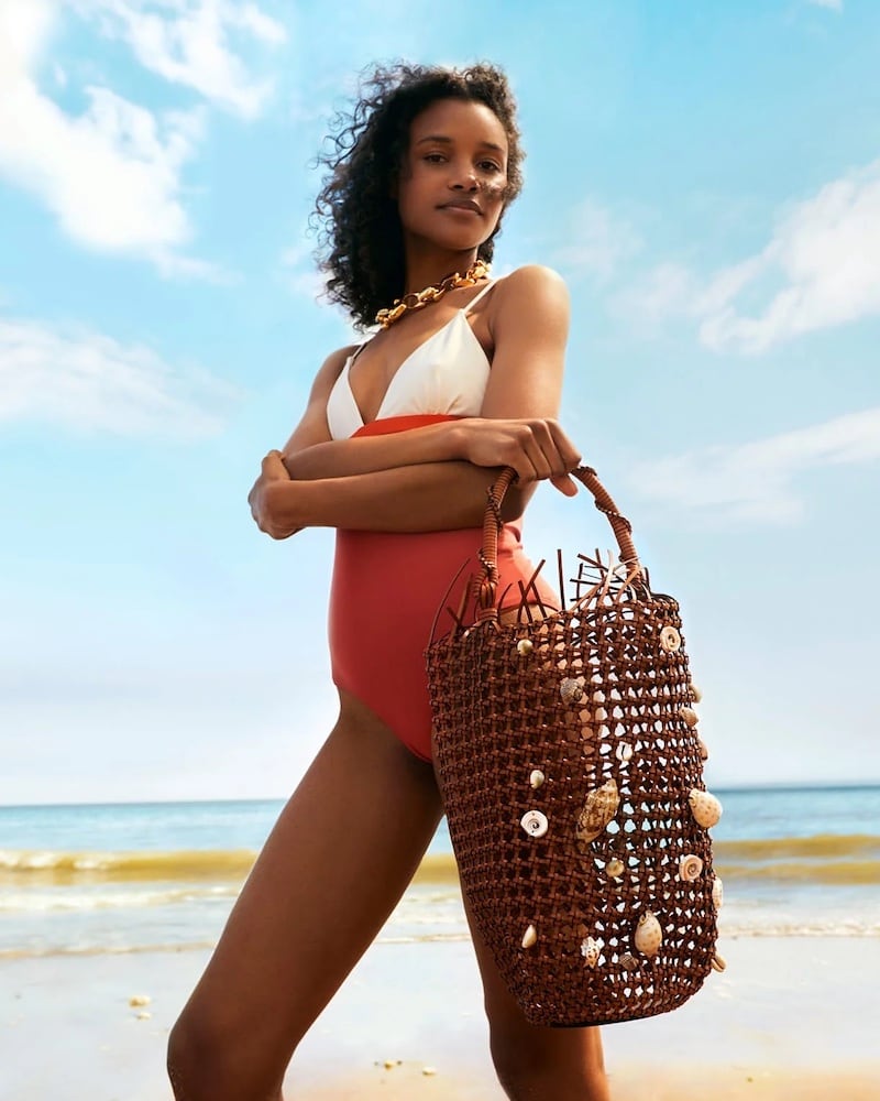 Loewe Paula's Ibiza Shell Braided Leather Bucket Bag