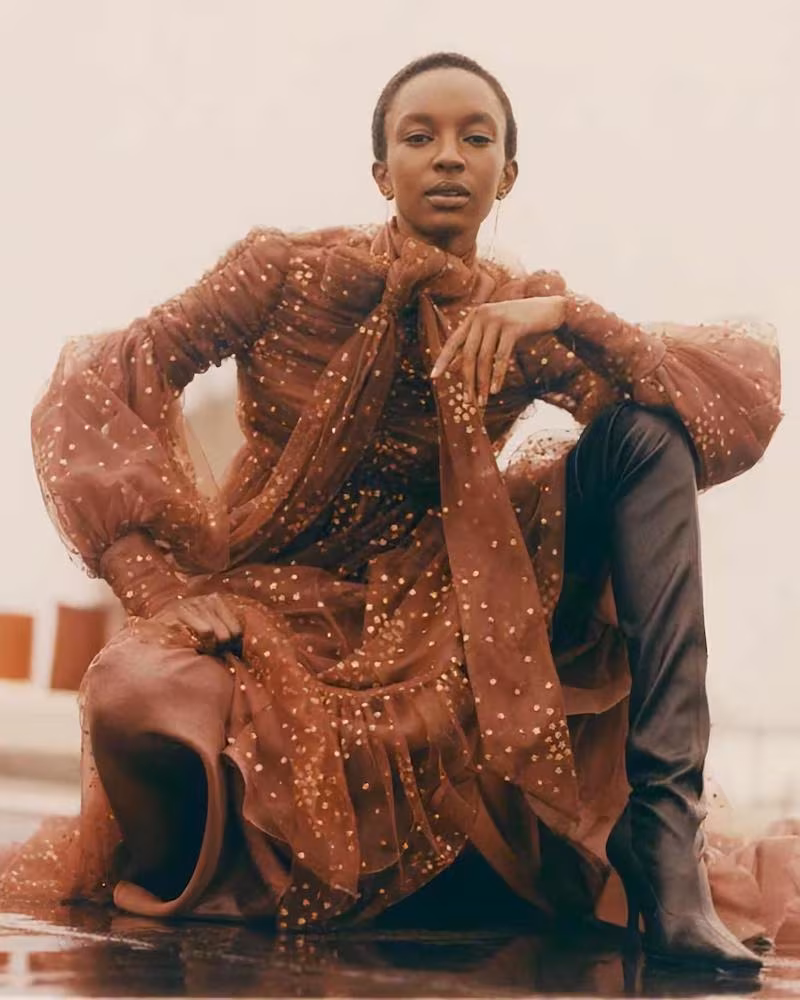 Zimmermann Tempo Ruched Glitter Gown