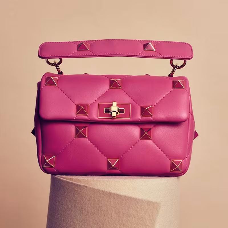 Valentino Garavani Roman Stud Medium Leather Shoulder Bag