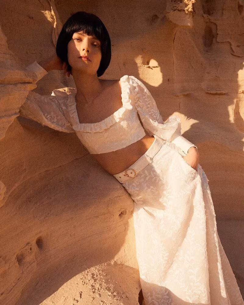 Zimmermann x Mytheresa Floral Linen and Silk Crop Top