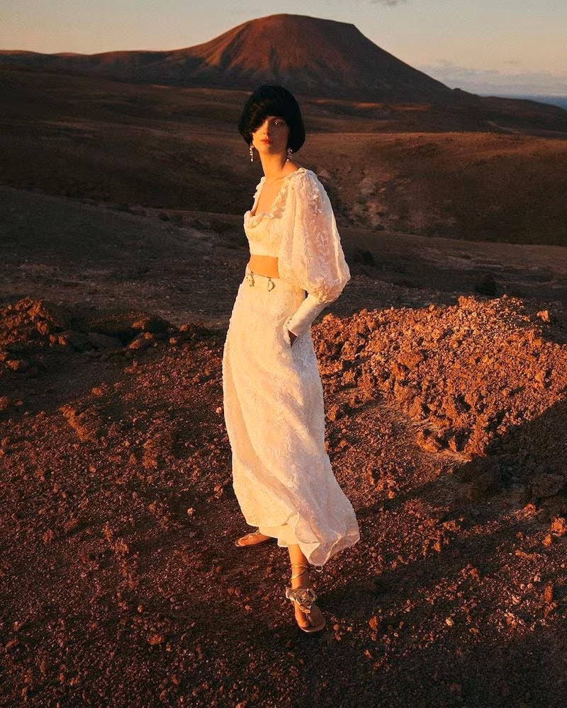 Zimmermann x Mytheresa Floral linen and silk maxi skirt