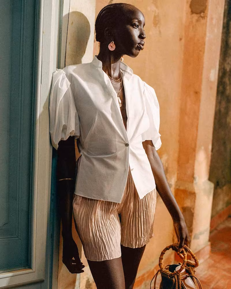 Vince Draped Puff Sleeve Blouse