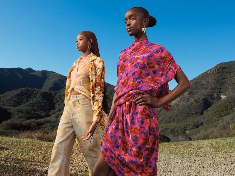 Dries Van Noten Devora Mixed Floral Print Asymmetric Minidress