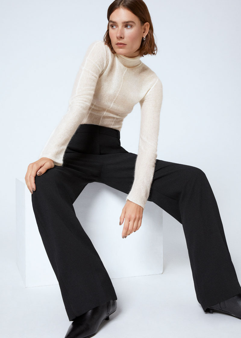 & Other Stories Tight Ribbed Flared Trousers