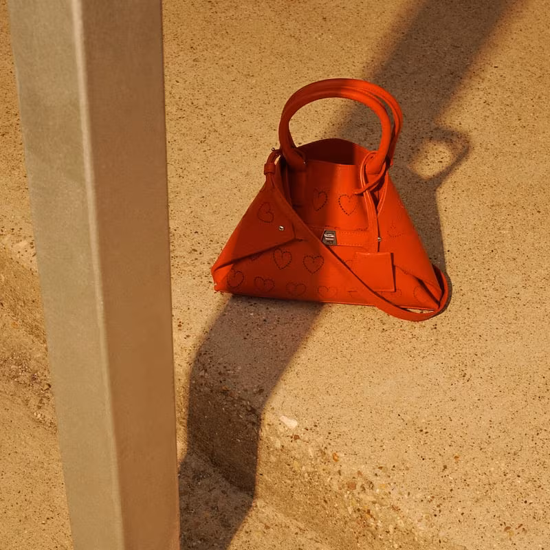 Akris Ai Little Heart Laser-Cut Top-Handle Bag