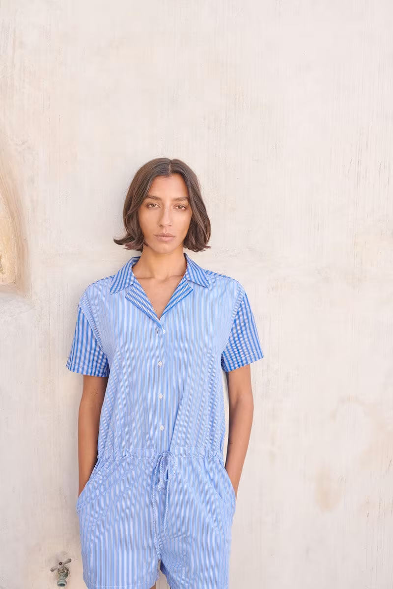 Solid and Striped the Lexy Oxford Stripe Jumpsuit