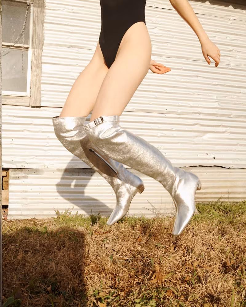 TOM FORD Metallic Kitten Over-The-Knee Boots