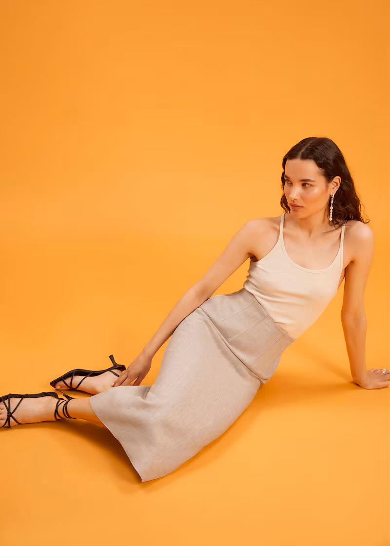 & Other Stories Corset Style Midi Skirt