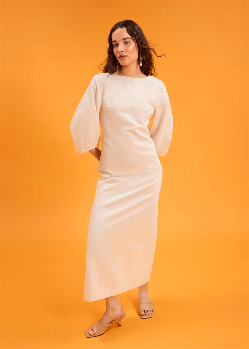 & Other Stories Low-Back Sculpted Sleeve Dress