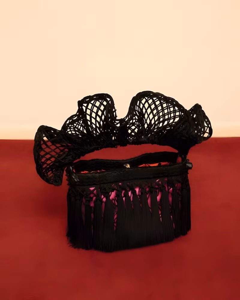 Christian Louboutin Flamencaba Mini Tassel Cage Top-Handle Bag
