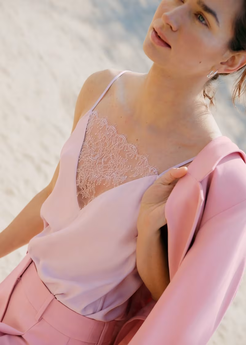 & Other Stories Lace-Trimmed Strappy Top
